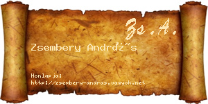 Zsembery András névjegykártya